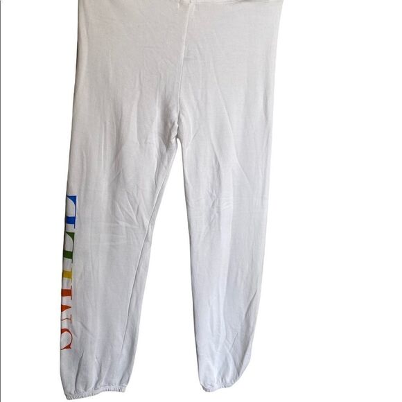 Sundry White Joggers Sweatpants Terry Size 2 NWOT SMILE - Picture 3 of 6